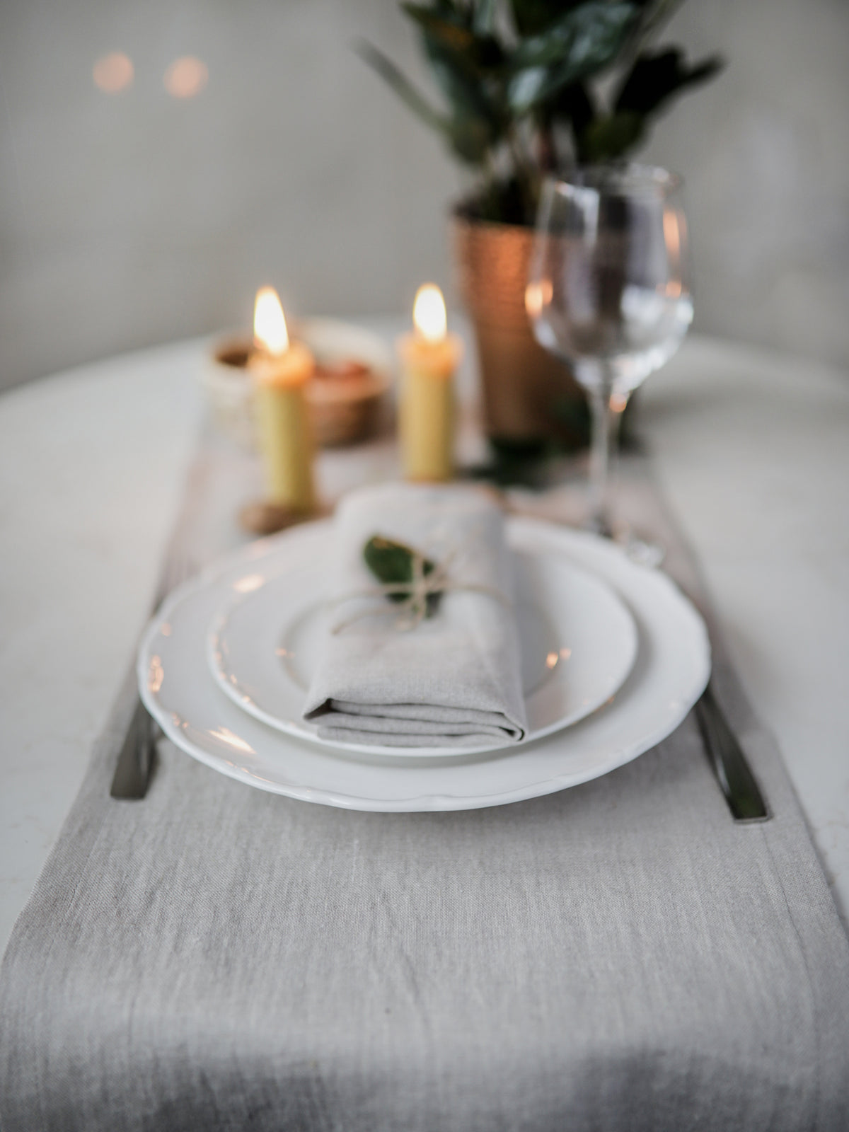 Natural Undyed Linen Table Runner – Organic Rustic Table Decor