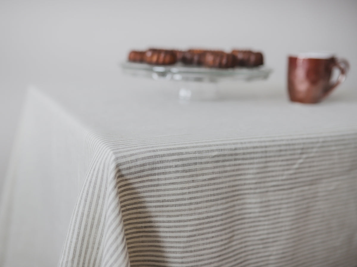 Striped  linen tablecloth  