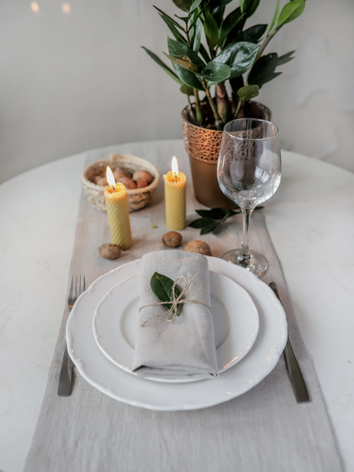 Natural Undyed Linen Table Runner – Organic Rustic Table Decor