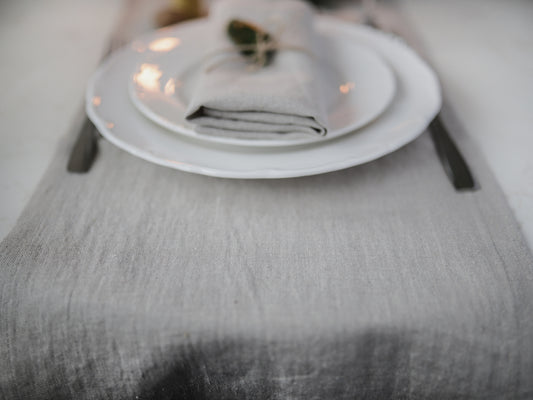 Natural Undyed Linen Table Runner – Organic Rustic Table Decor