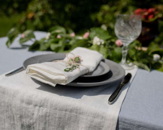 Off White Linen Table Runner – Elegant Natural Linen Table Decor