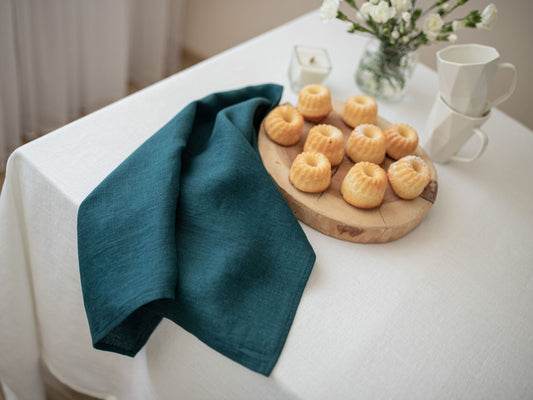 Emerald Green Linen Tea Towel