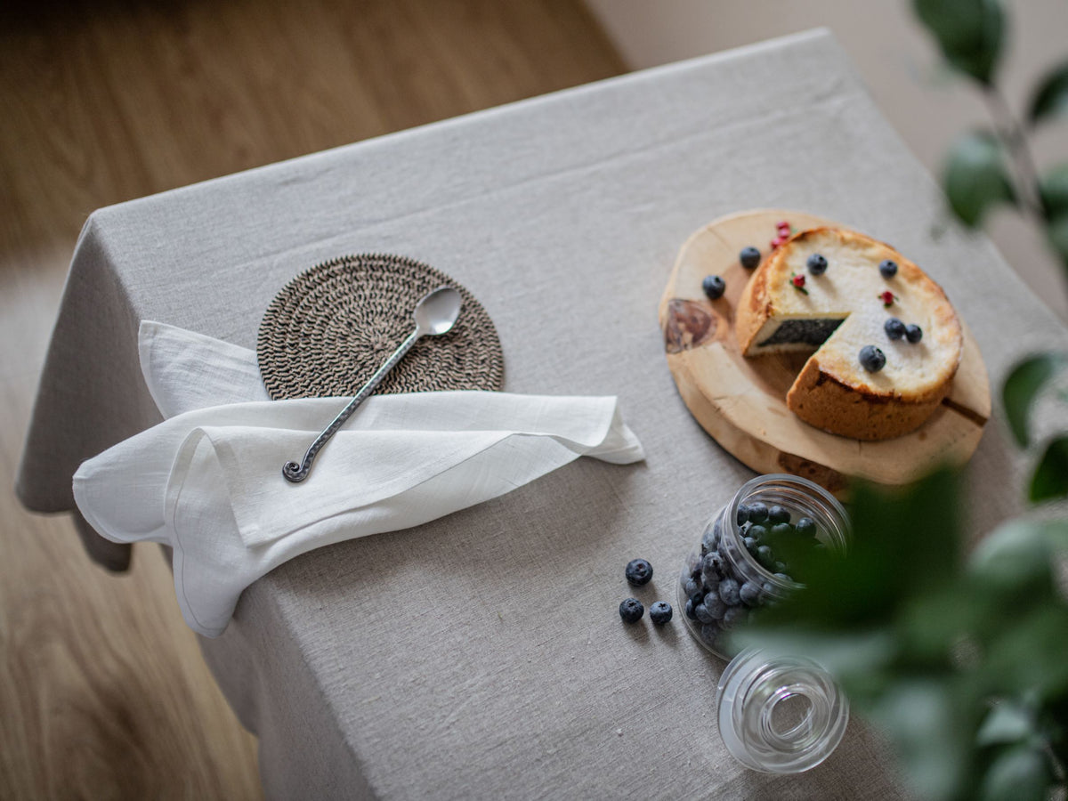 Off White Linen Tea Towel