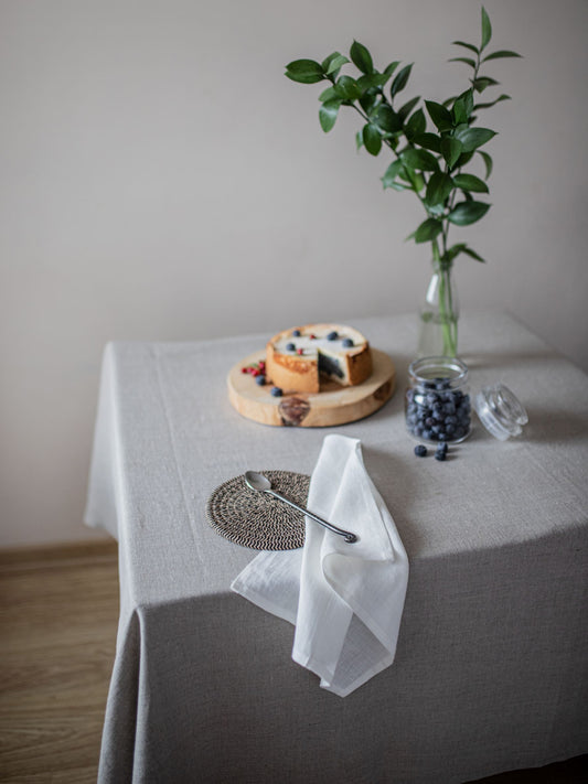 Off White Linen Tea Towel