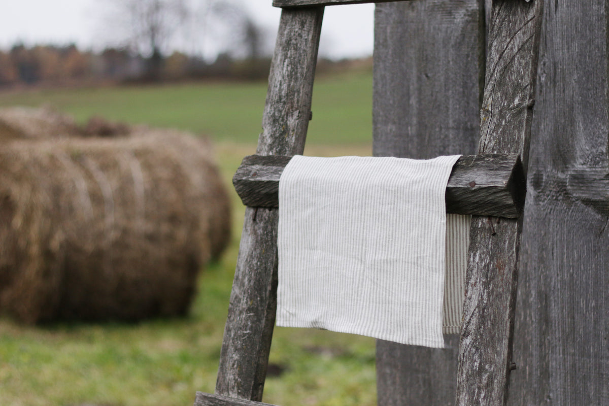 Striped Linen Tea Towel